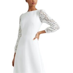 Ralph Lauren White Lace Long Sleeve Dress
